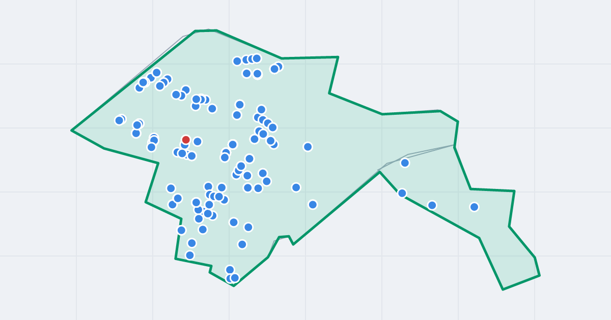 Mapa dzielnicy Bieńczyce: granica, osiedla i flipy