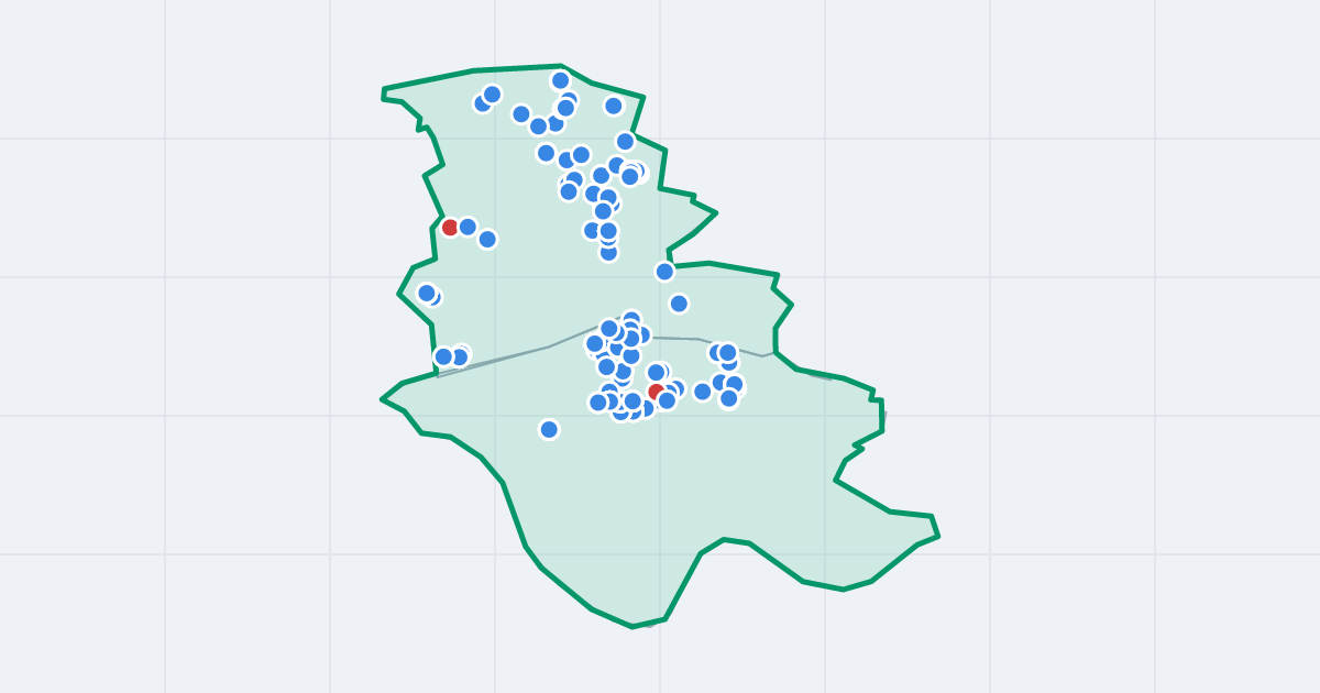 Mapa dzielnicy Czyżyny: granica, osiedla i flipy