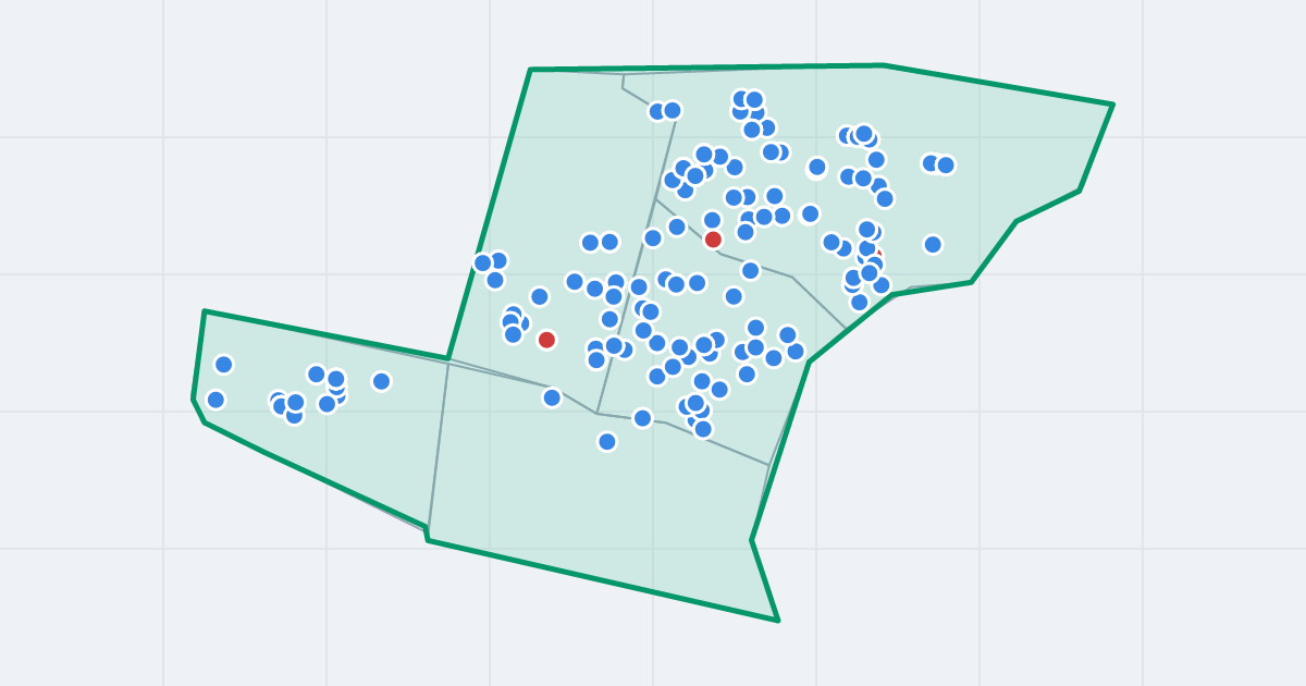 Mapa dzielnicy Krowodrza: granica, osiedla i flipy