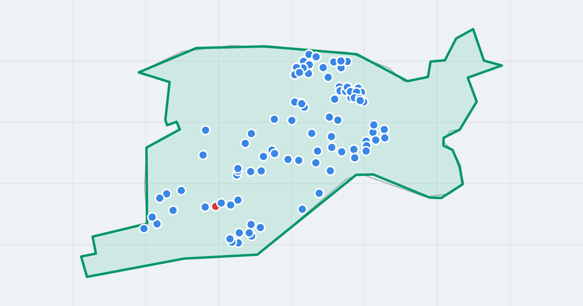 Mapa dzielnicy Mistrzejowice: granica, osiedla i flipy