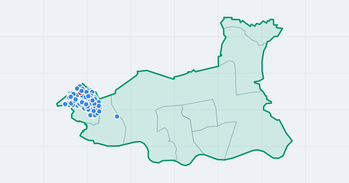 Mapa dzielnicy Nowa Huta: granica, osiedla i flipy
