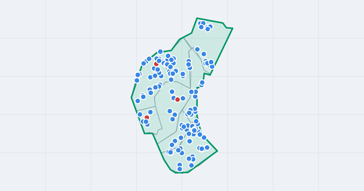 Mapa dzielnicy Stare Miasto: granica, osiedla i flipy