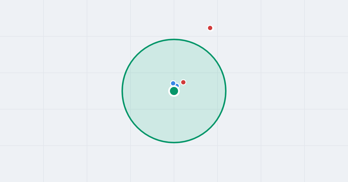 Mapa: Produkcyjna 1 i flipy w promieniu 1 km