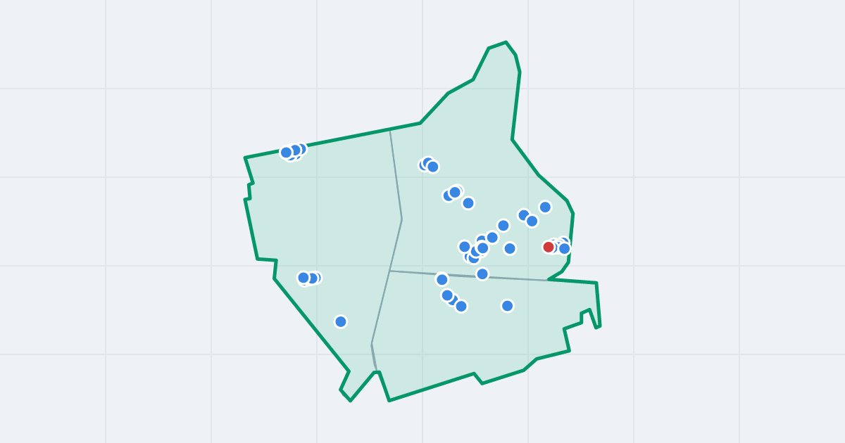 Mapa dzielnicy Rembertów: granica, osiedla i flipy