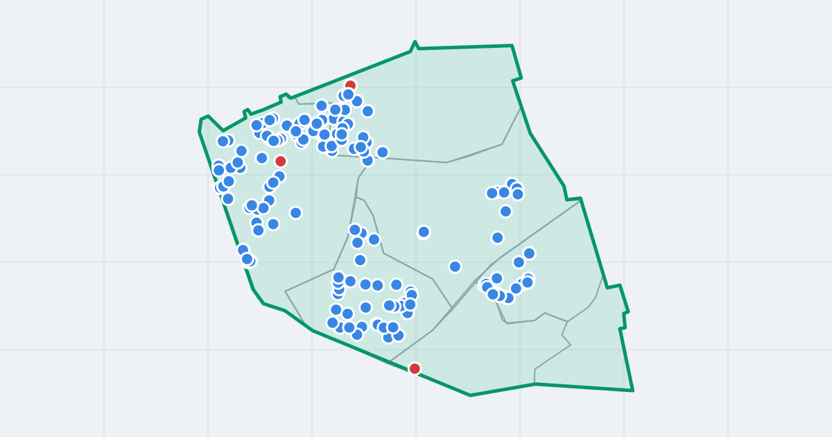 Mapa dzielnicy Targówek: granica, osiedla i flipy