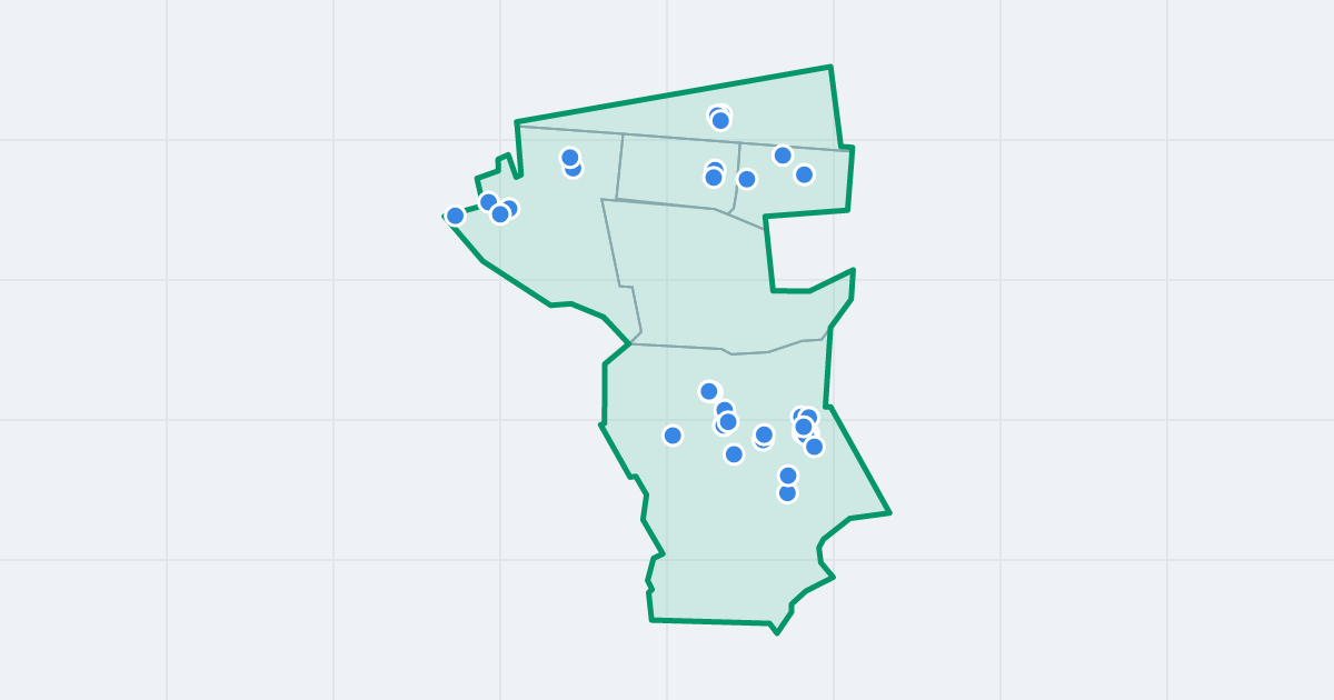 Mapa dzielnicy Wesoła: granica, osiedla i flipy