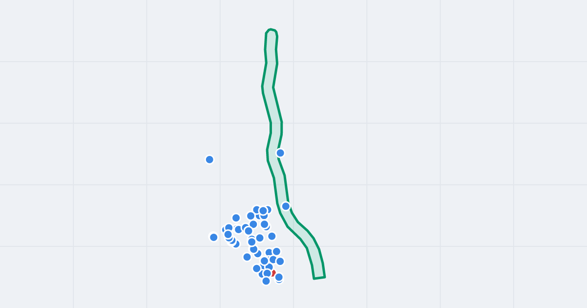 Mapa ulicy Ruskowy Bród z flipami w okolicy