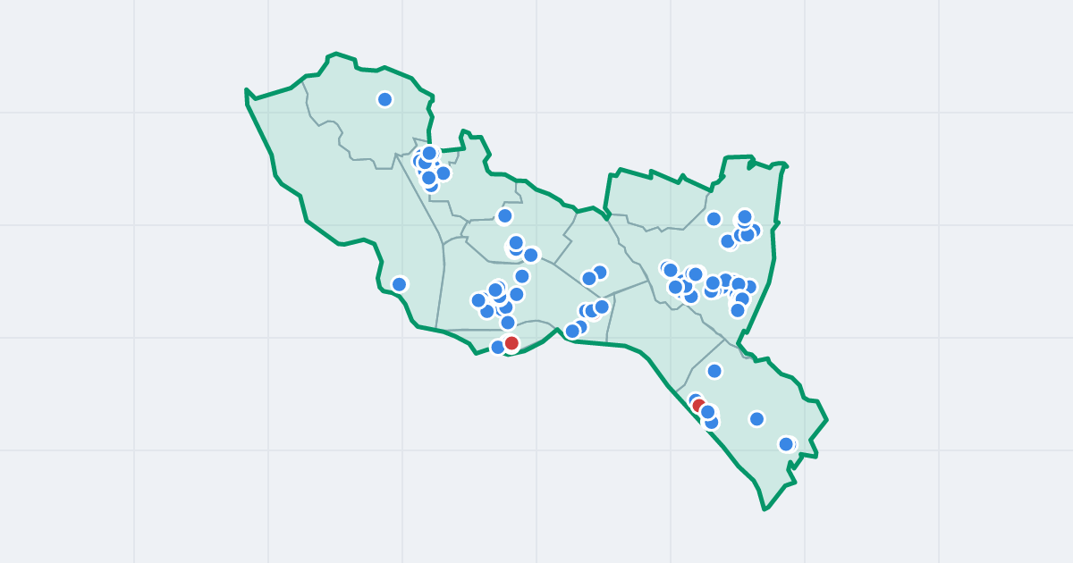 Mapa dzielnicy Psie Pole: granica, osiedla i flipy