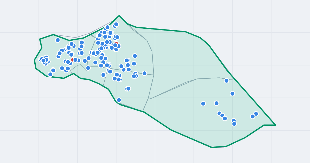 Mapa dzielnicy Śródmieście: granica, osiedla i flipy