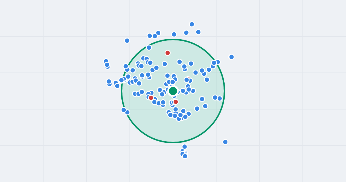 Mapa: gen. Charlesa de Gaulle'a 90 i flipy w promieniu 1 km